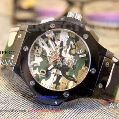 Perfect Replica Hublot Big Bang Camouflage Face Watch Black Case